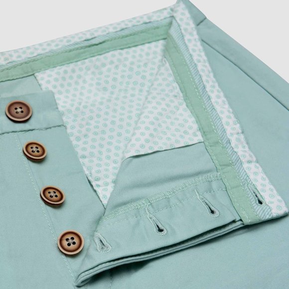 OLGYN Men’s Regular Fit Light Aqua Chino Shorts - Picture 4 of 6